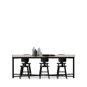 Isometric Table set front 3D render png