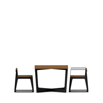 Isometric Table set front 3D render png