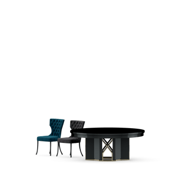 Isometric Table set front 3D render png