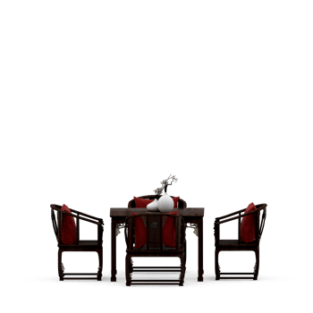 Isometric Table set front 3D render png
