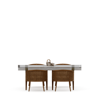 Isometric Table set front 3D render png