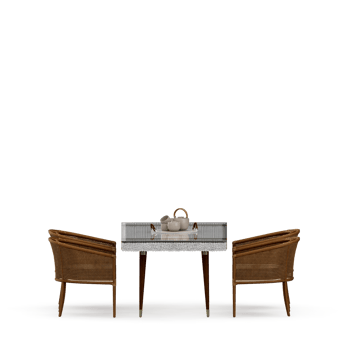 Isometric Table set front 3D render png