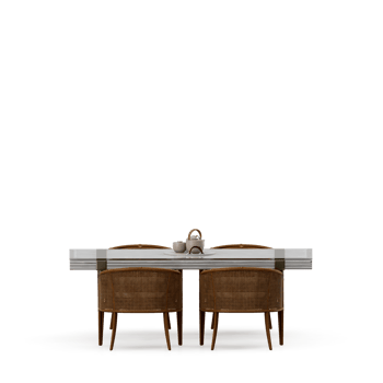 Isometric Table set front 3D render png
