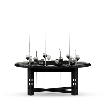 Isometric Table set front 3D render png