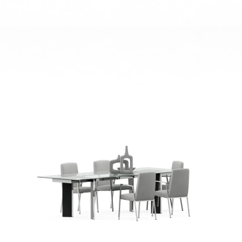 Isometric Table set front 3D render png