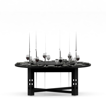 Isometric Table set front 3D render png