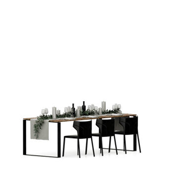 Isometric Table set front 3D render png
