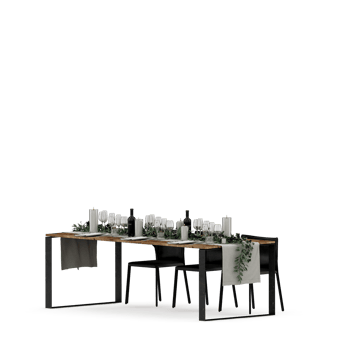 Isometric Table set front 3D render png