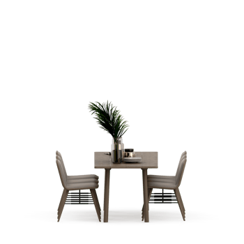 Isometric Table set front 3D render png