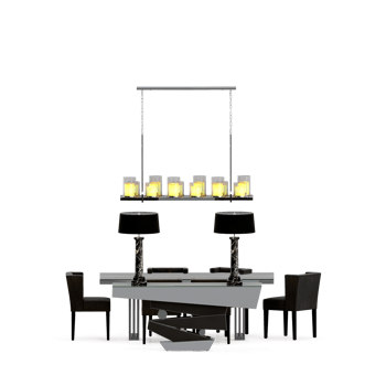 Isometric Table set front 3D render png