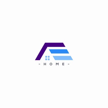 initial letter AE home logo vector