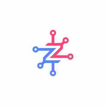 initial letter Z tech logo vector