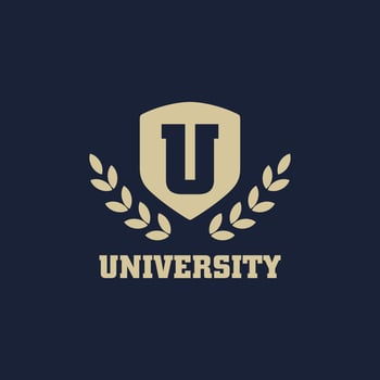 initial letter U university logo vector