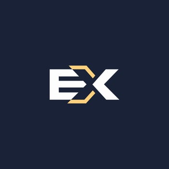 initial letter EX logo monogram vector