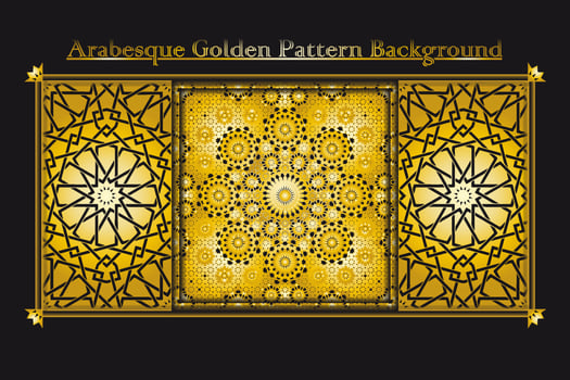 Arabesque golden pattern background collection, Gold Luxury background islamic ornament vector image