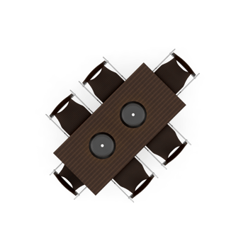 Isometric Table set Top 3D render png