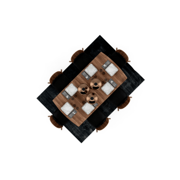 Isometric Table set Top 3D render png