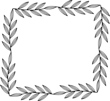 line art leaves pattern border. vector
