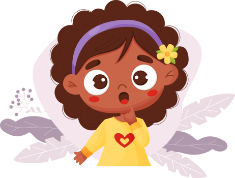 Thoughtful surprised cute black ethnic girl png