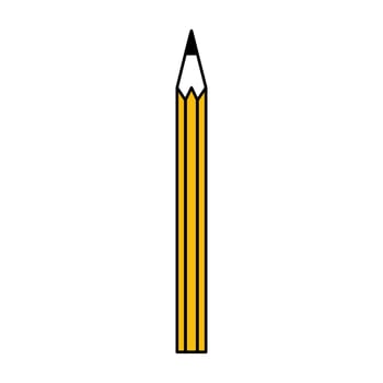 School pencil design vector illustration write tool art isolated white icon. Equipment pencil with eraser yellow color simple sign. Stationery supply wooden instrument drawing icon tool element work