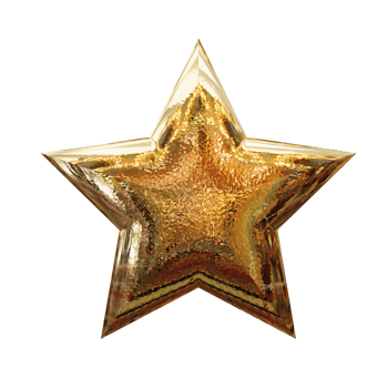 3d illustration gold star transparent background png