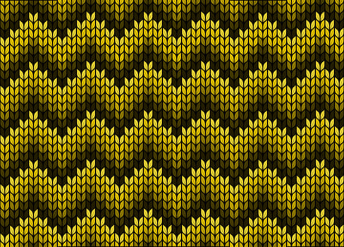 Knitted seamless pattern color gold. colorful knitted textures. Fabric knitted pattern. Vector illustration.