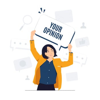 Your opinion matters symbol, Survey or feedback sign concept illustration vector