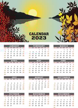 2023 Simple Calendar Templates Design vector