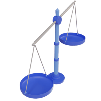 3d justice scale cartoon, unbalanced scale png