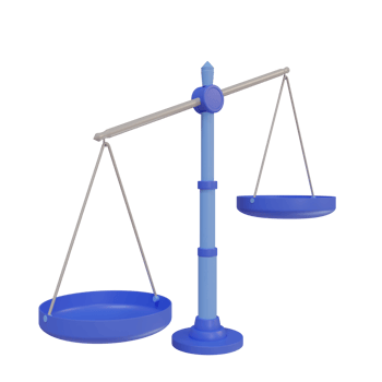 3d justice scale cartoon, unbalanced scale png