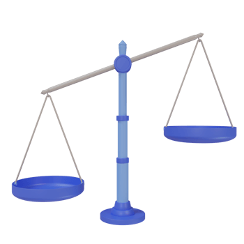 3d justice scale cartoon, unbalanced scale png
