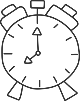 alarm clock black thin line element, School icon set. png