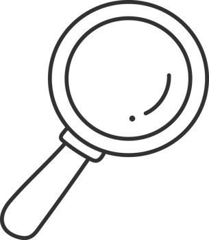 magnifying glass black thin line element, School icon set. png