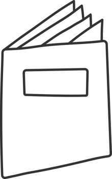 notebook, book black thin line element, School icon set. png
