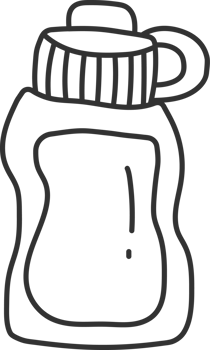 water bottle black thin line element, School icon set. png