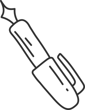 pen black thin line element, School icon set. png