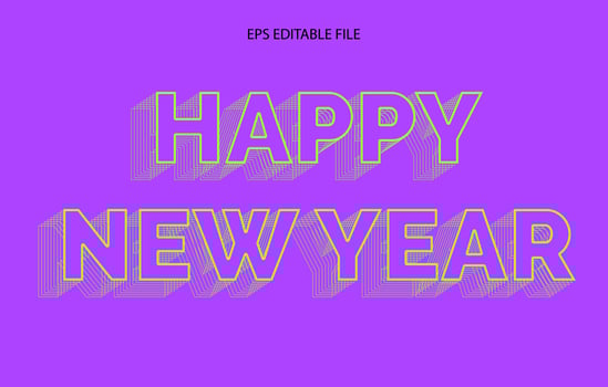 Editable 3d text effect, text effect style, Happy New Year editable text effect template vector