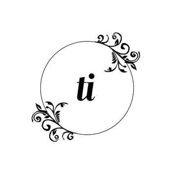 Initial TI logo monogram letter feminine elegance vector