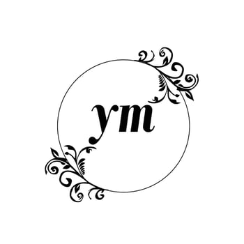 Initial YM logo monogram letter feminine elegance vector