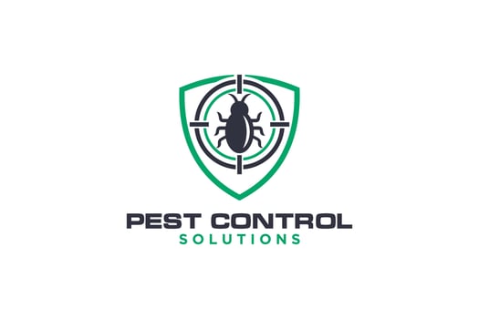 Pest control service icons with insects. vector