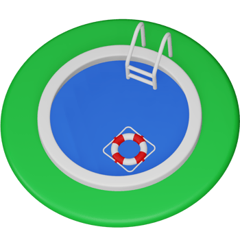 Swimming pool 3d rendering isometric icon. png