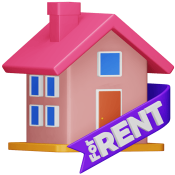 For rent 3d rendering isometric icon. png