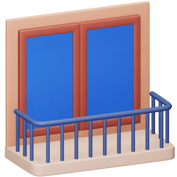 Balcony 3d rendering isometric icon. png