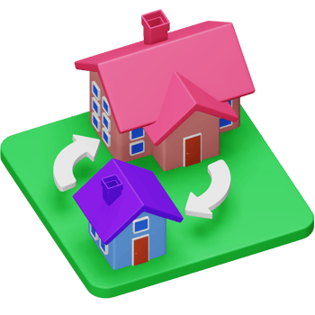 House change 3d rendering isometric icon. png