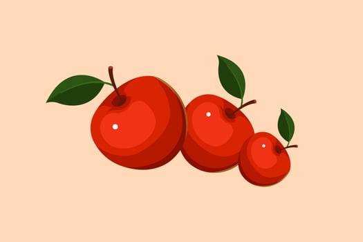 red sweet apple illustration vector pattern natural