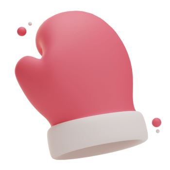 3d Rendering Christmas gloves illustration png