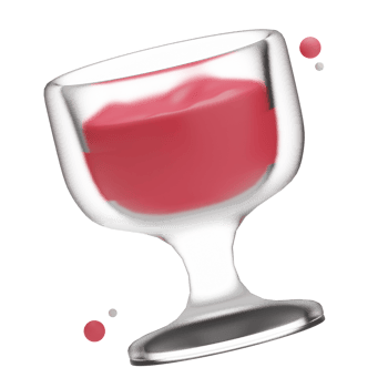 3d Rendering Christmas glass with wine illustration png