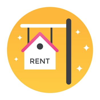 Trendy House Rent vector
