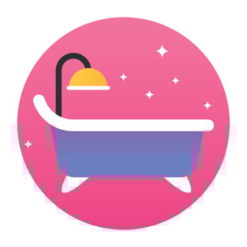 Trendy Bathtub Concepts vector