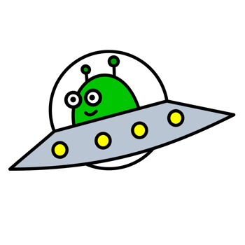 Cute ufo Illustration for kids theme design element png